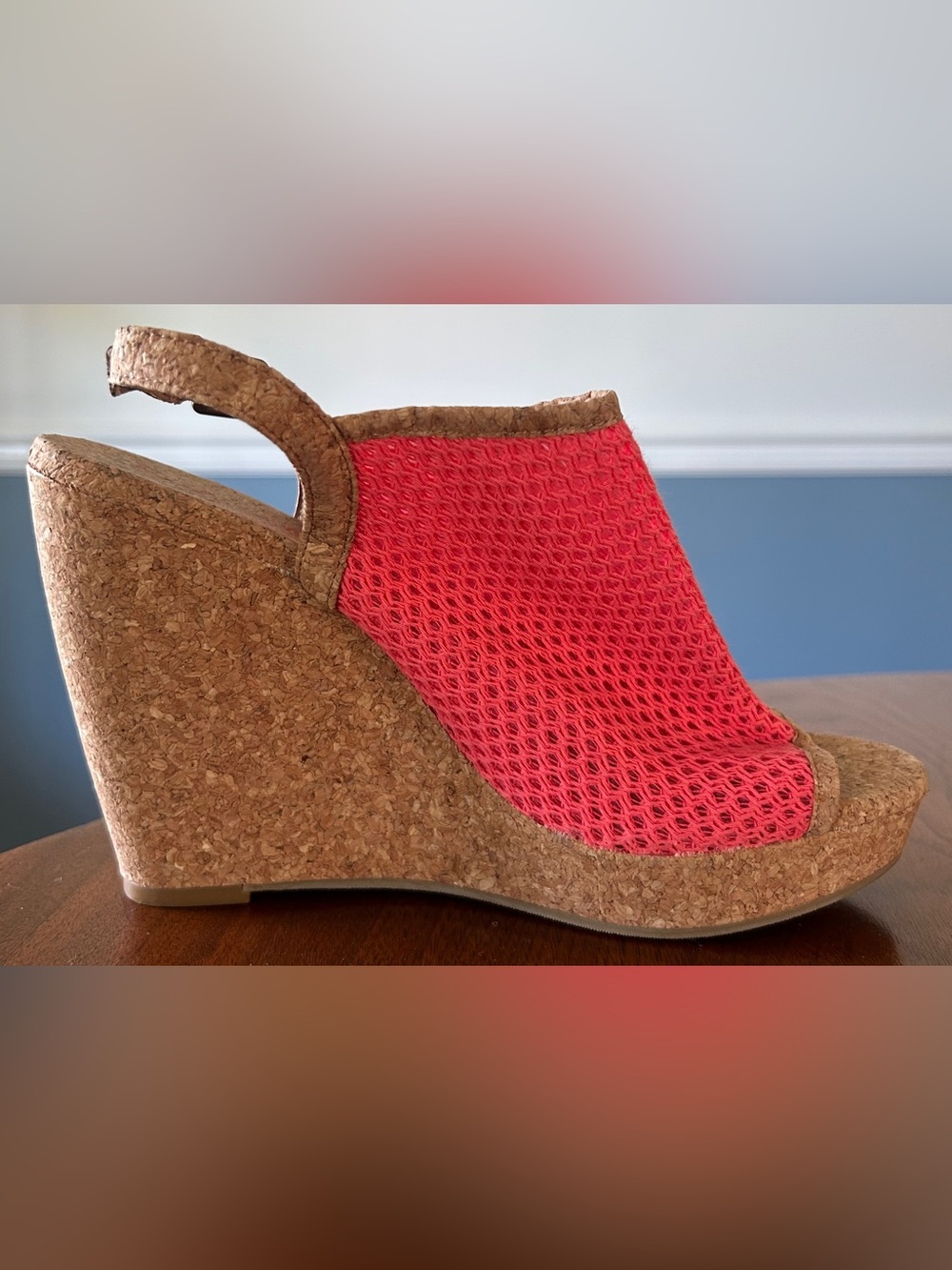 Summer Wedges, Cork, Splendid brand, Coral / Bright